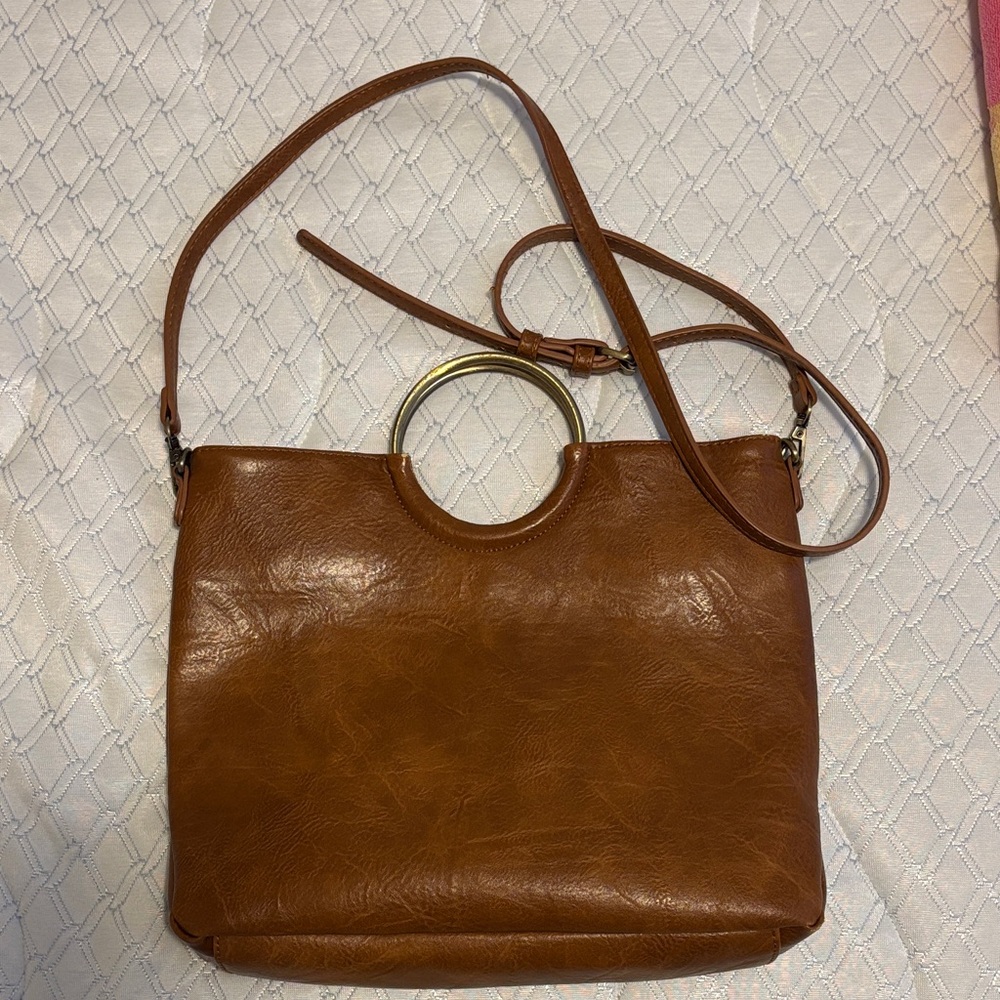 Elegant Brown Leather Shoulder Bag